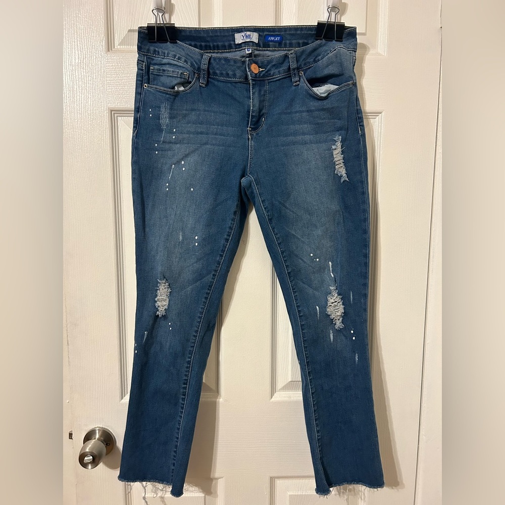 Distressed Ankle Ripped Jeans Size 13